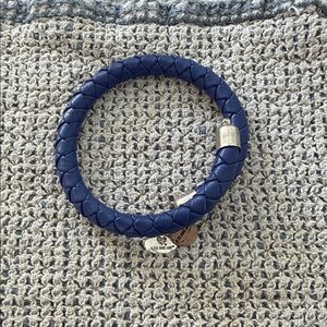 Alex and Ani Navy Braided Bracelet with Silver Accents